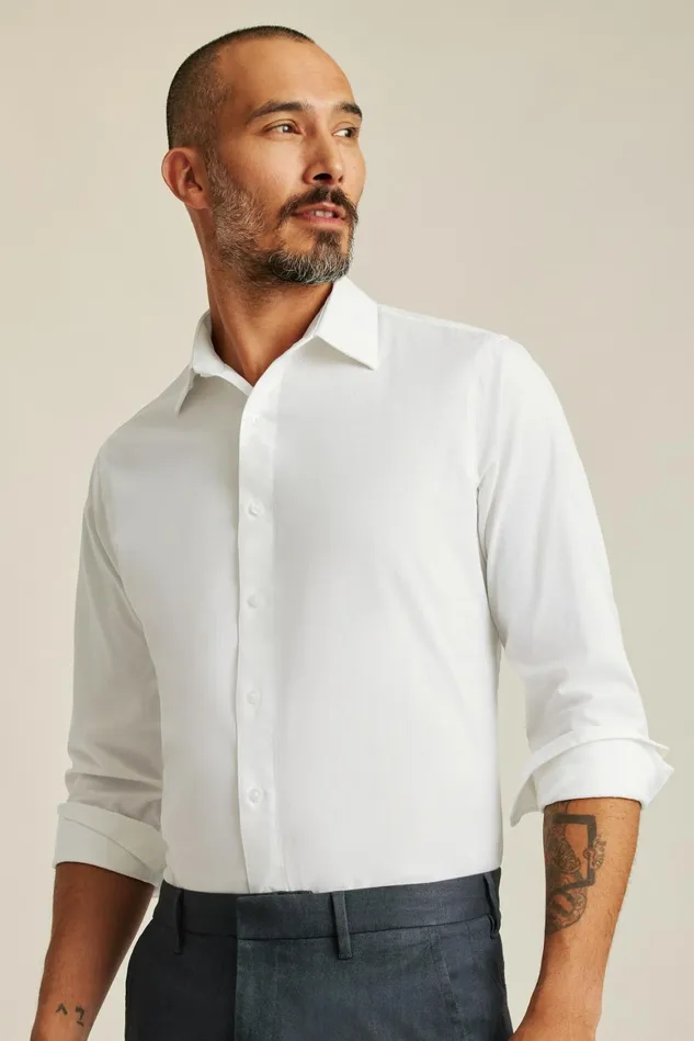 Men The Desk To Dinner Shirt Solid White Bonobos Business Casual Shirts
