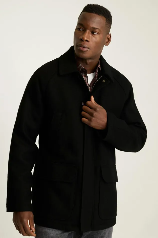 Men The Italian Wool Field Jacket Black Bonobos Jackets and Coats