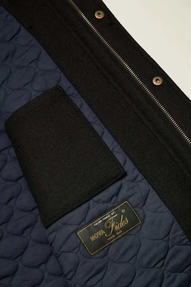 Men The Italian Wool Field Jacket Black Bonobos Jackets and Coats