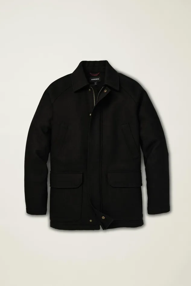 Men The Italian Wool Field Jacket Black Bonobos Jackets and Coats