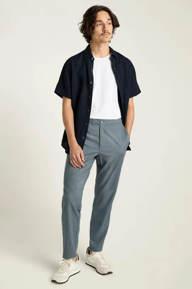 Men The Off Duty Pant Navy Blue Houndstooth Bonobos Seasonal Pants