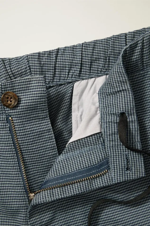 Men The Off Duty Pant Navy Blue Houndstooth Bonobos Seasonal Pants