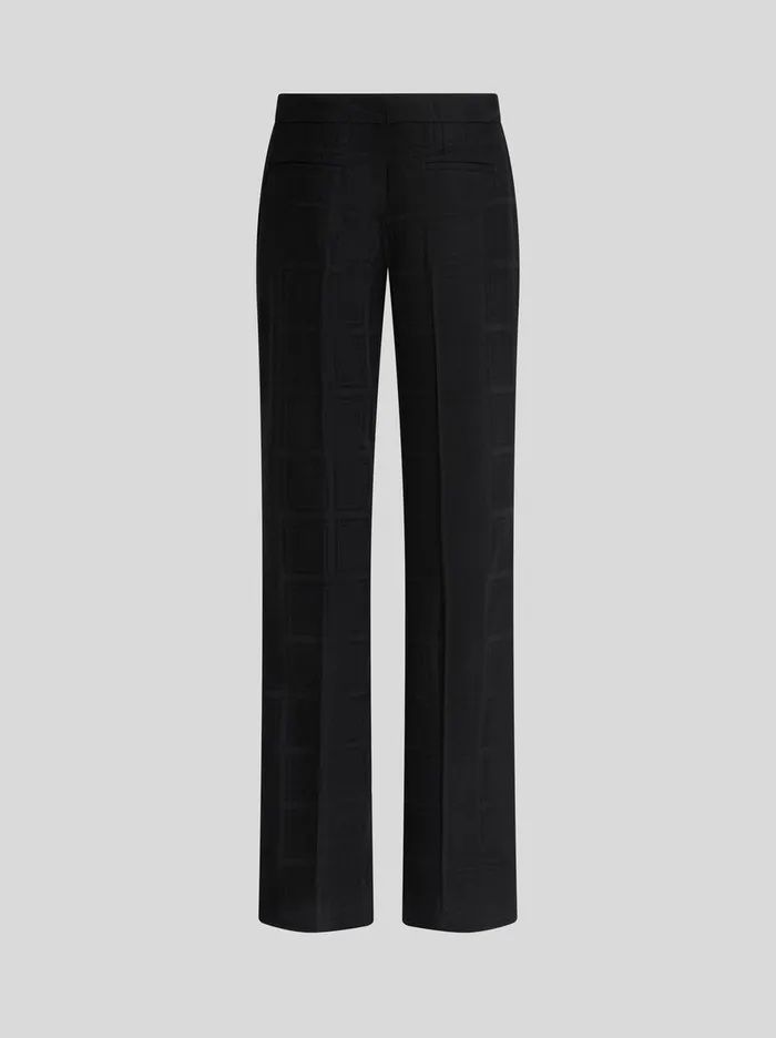 Men Tonal Check Wool Trousers Etro Trousers