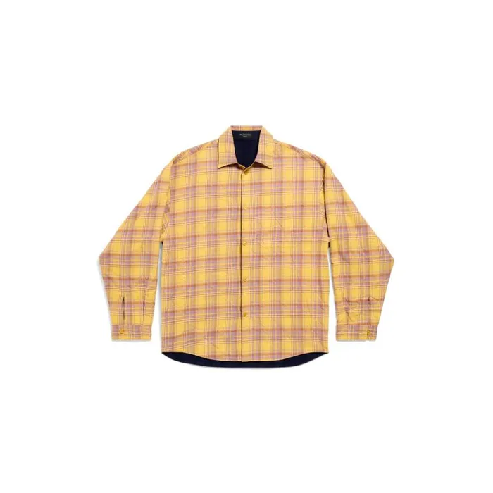 Men Tops and Shirts Balenciaga Balenciaga Reversible Shirt Large Fit In Yellowblue