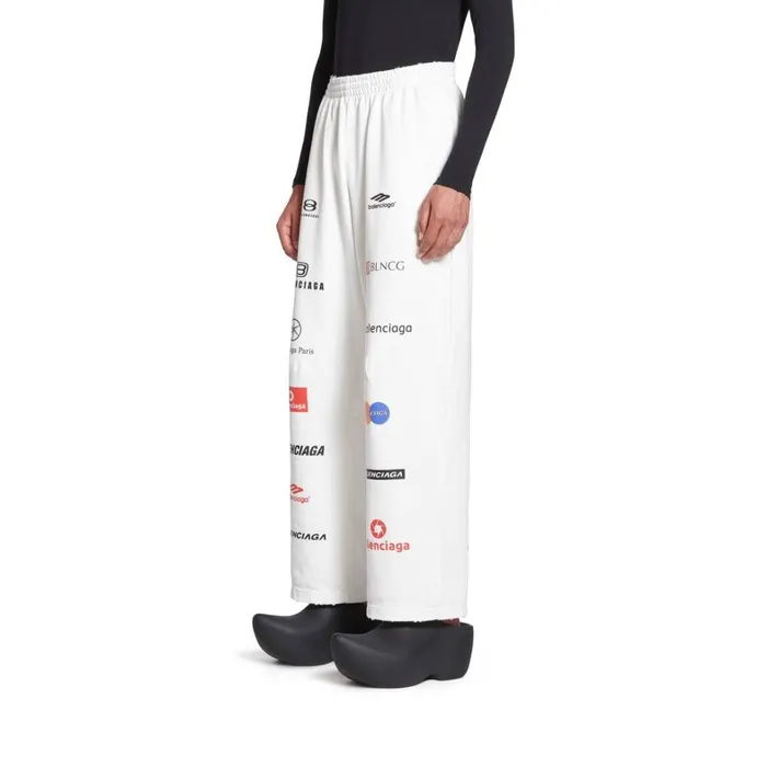 Men Trousers Balenciaga Top League Baggy Sweatpants In White