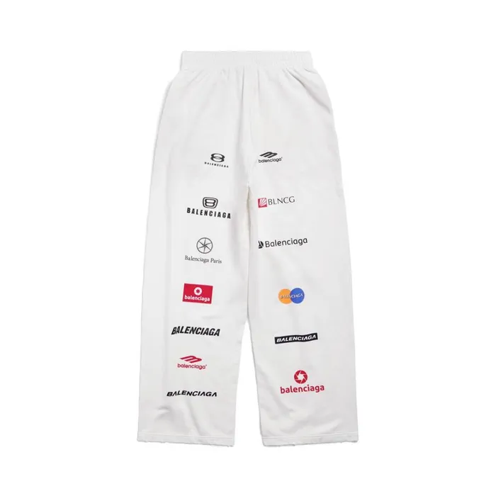 Men Trousers Balenciaga Top League Baggy Sweatpants In White
