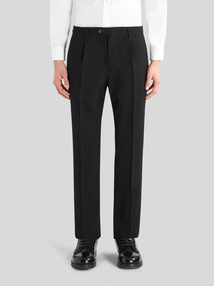 Men Trousers With Tucks And Side Band Etro Trousers