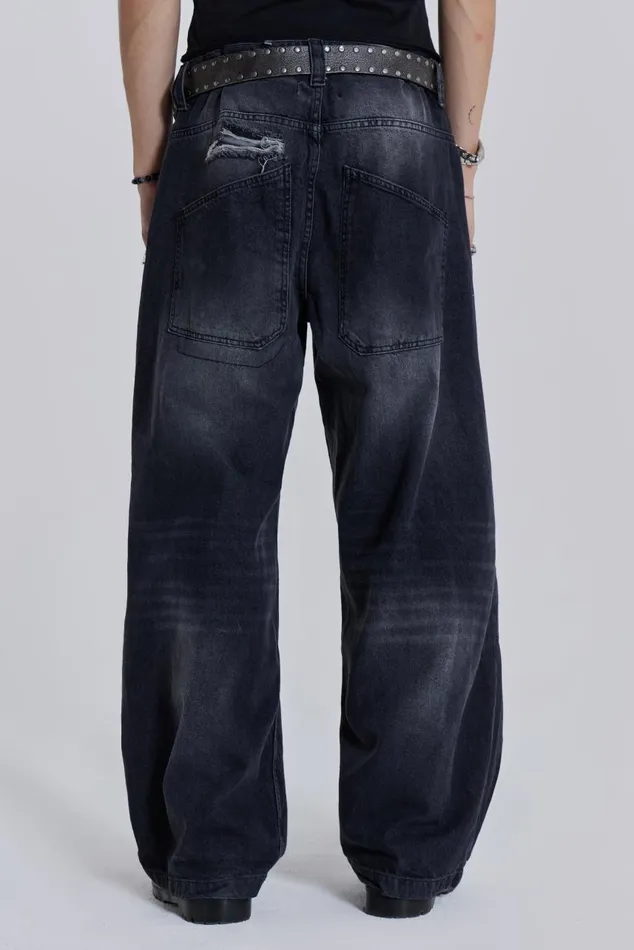 Men Washed Black Busted Colossus Jeans Jaded London Colossus Jeans