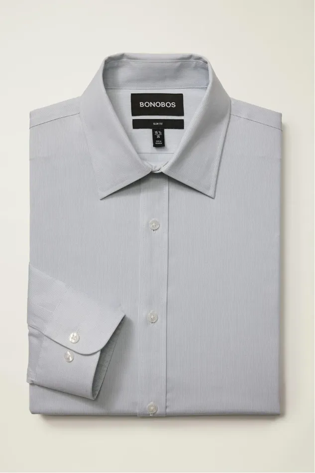Men Weekday Warrior Dress Shirt Blue Micro Stripe Bonobos Business Casual Shirts