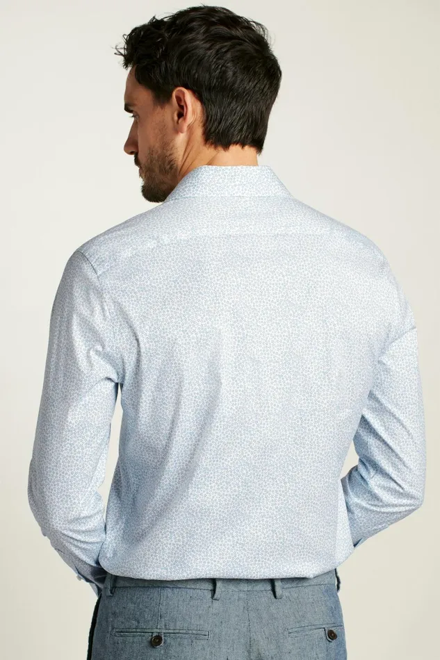 Men Weekday Warrior Dress Shirt Dusty Blue Palmer Floral Bonobos Business Casual Shirts