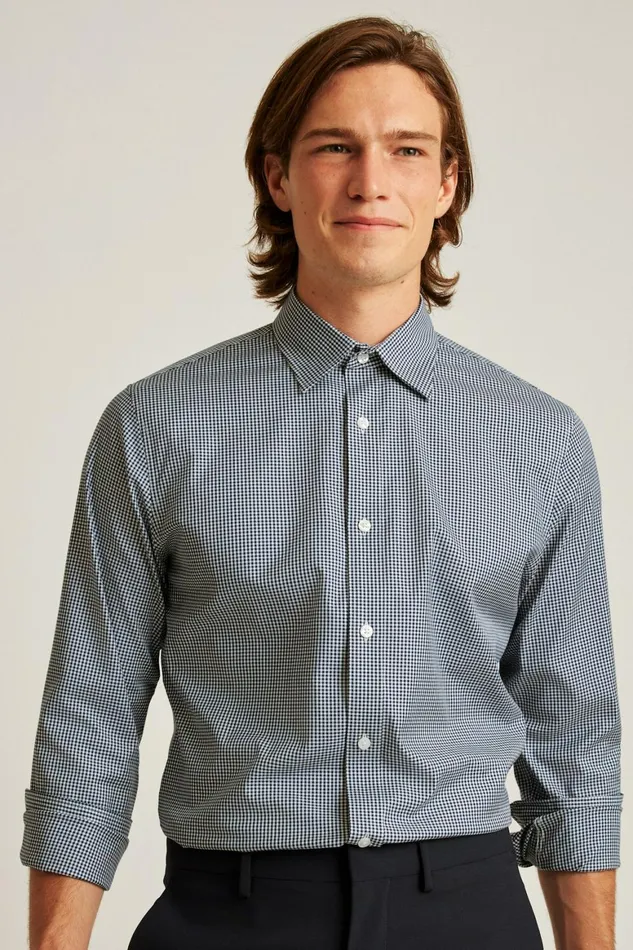 Men Weekday Warrior Dress Shirt Navy Perrytown Check Bonobos Business Casual Shirts