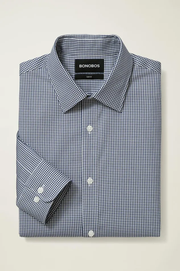Men Weekday Warrior Dress Shirt Navy Perrytown Check Bonobos Business Casual Shirts