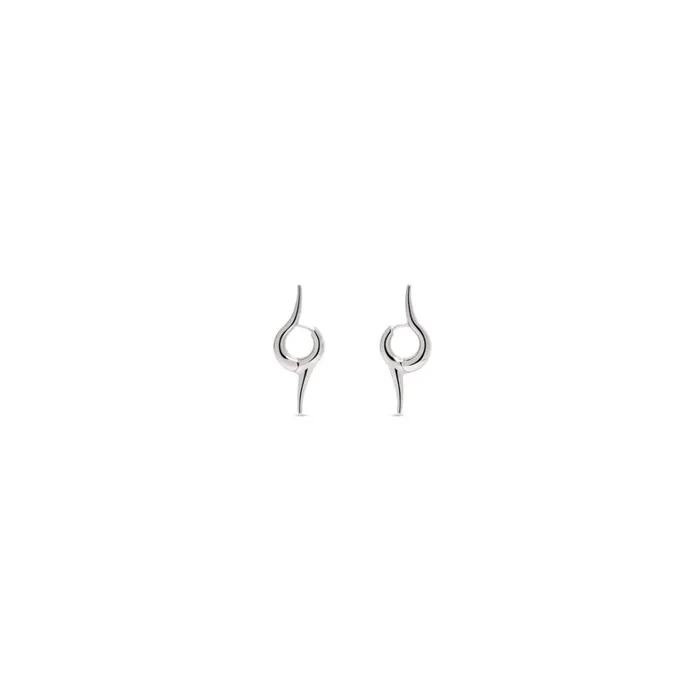 MenWomen Earrings Balenciaga Force Double Spike Earrings In Silver