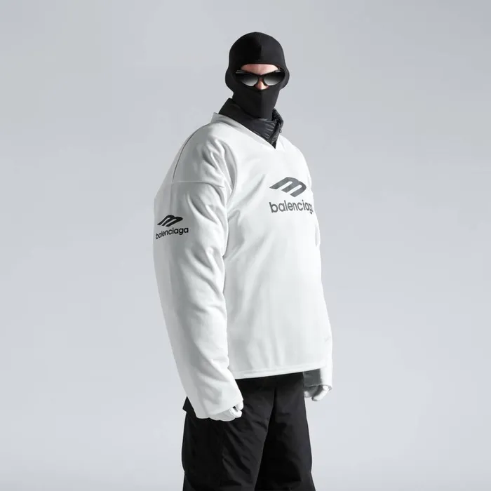 MenWomen Ski Balenciaga Skiwear 8211 3b Sports Icon Ski Long Sleeve Tshirt Large Fit In White