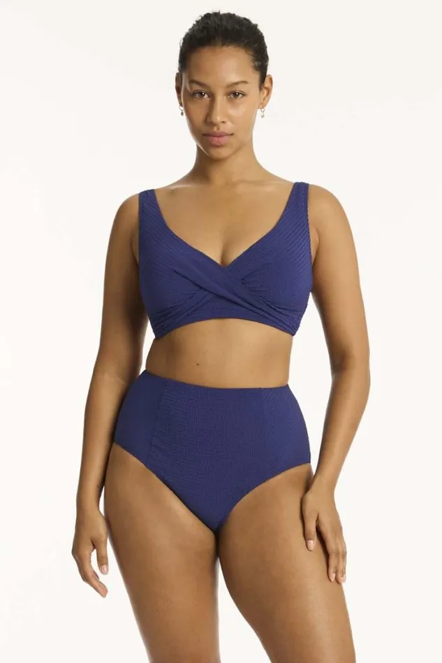 Messina Panelled High Waist Pant Messina French Navy Women Sea Level Bottoms