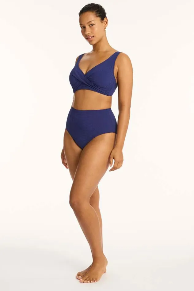 Messina Panelled High Waist Pant Messina French Navy Women Sea Level Bottoms