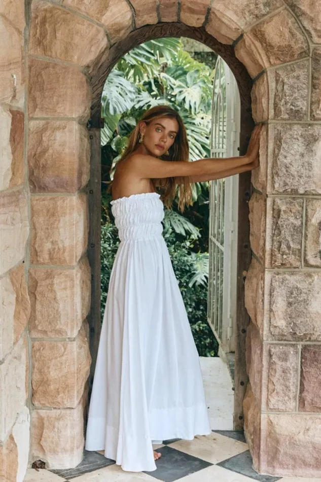 MidiMaxi Dresses Women VRG GRL Eliana Maxi Dress White MidiMaxi Dresses Women VRG GRL Eliana Maxi Dress White