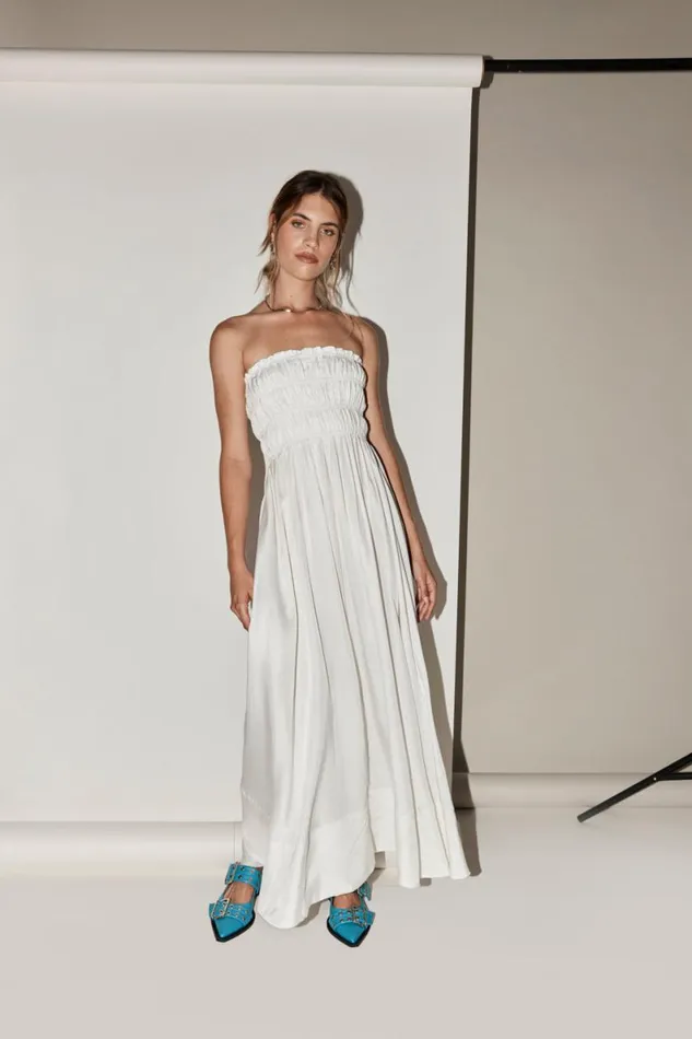 MidiMaxi Dresses Women VRG GRL Eliana Maxi Dress White MidiMaxi Dresses Women VRG GRL Eliana Maxi Dress White