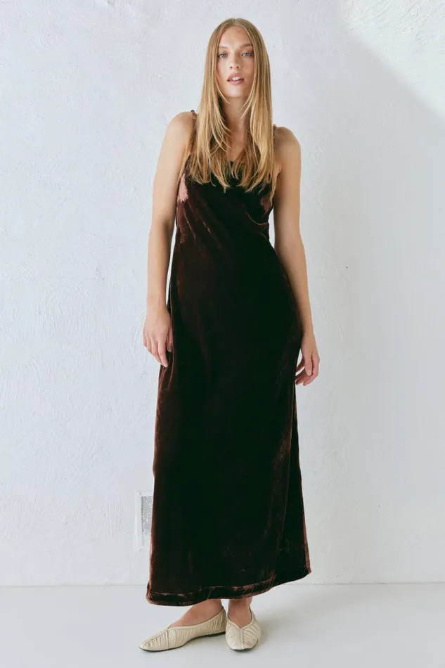 MidiMaxi Dresses Women VRG GRL Jade Midi Dress Coffee MidiMaxi Dresses Women VRG GRL Jade Midi Dress Coffee