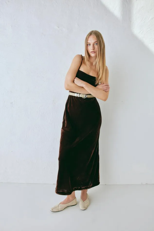 MidiMaxi Dresses Women VRG GRL Jade Midi Dress Coffee MidiMaxi Dresses Women VRG GRL Jade Midi Dress Coffee