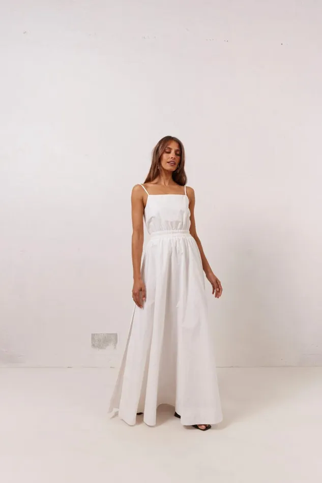 MidiMaxi Dresses Women VRG GRL Lou Maxi Dress White MidiMaxi Dresses Women VRG GRL Lou Maxi Dress White