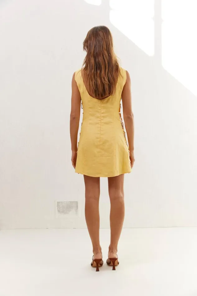 Mini Dresses Women VRG GRL Discoteca Mini Dress Yellow Mini Dresses Women VRG GRL Discoteca Mini Dress Yellow