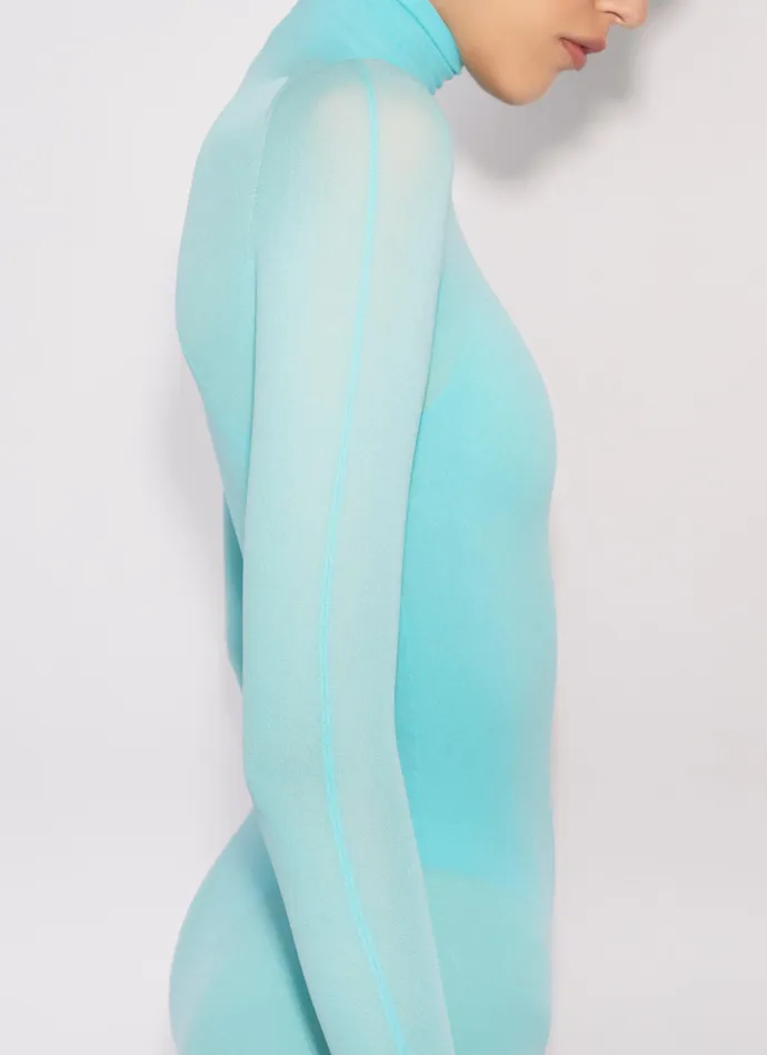 Mint Fitted Body In Fine Knit Women Alaa Bodysuits and Leggings