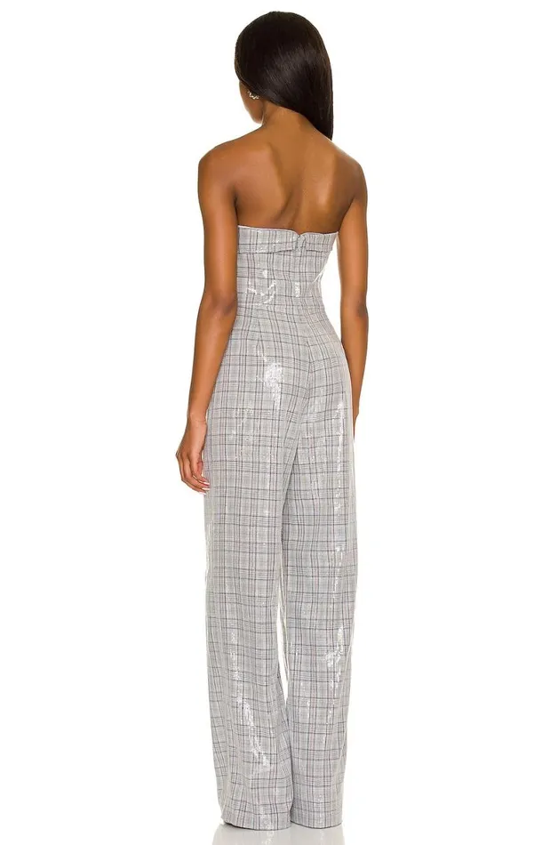 Mischa Jumpsuit Grey Plaid Women Lovers and Friends Jumpsuits