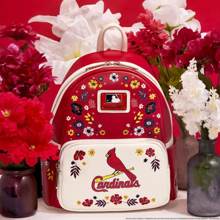 MLB St Louis Cardinals Floral Mini Backpack Unisex Loungefly Backpacks