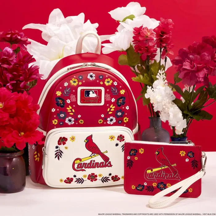 MLB St Louis Cardinals Floral Mini Backpack Unisex Loungefly Backpacks