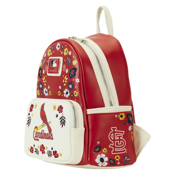 MLB St Louis Cardinals Floral Mini Backpack Unisex Loungefly Backpacks