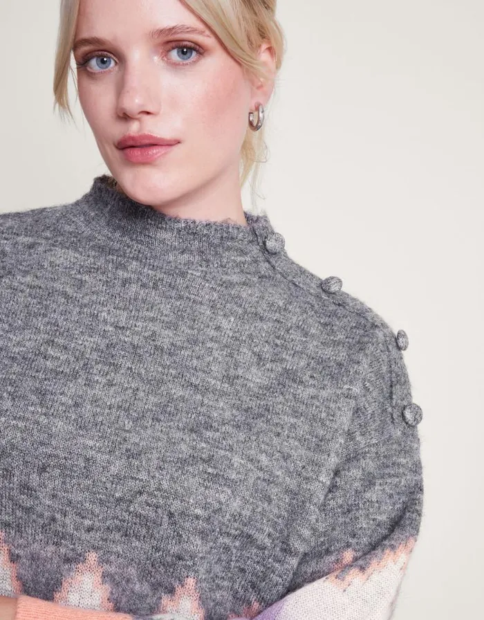 Monsoon Ami AztecInspired Jumper Grey Women Casualwear Monsoon Ami AztecInspired Jumper Grey Women Casualwear