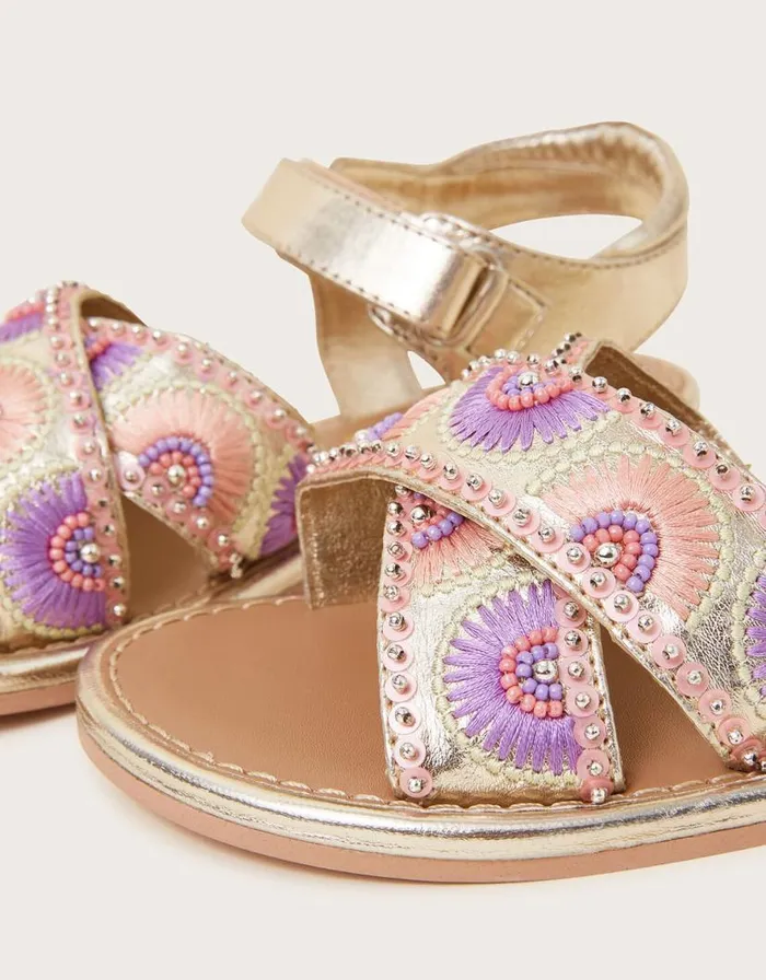 Monsoon Beaded Fan Sandals Multi Children Girls039 Shoes and Sandals Monsoon Beaded Fan Sandals Multi Children Girls039 Shoes and Sandals