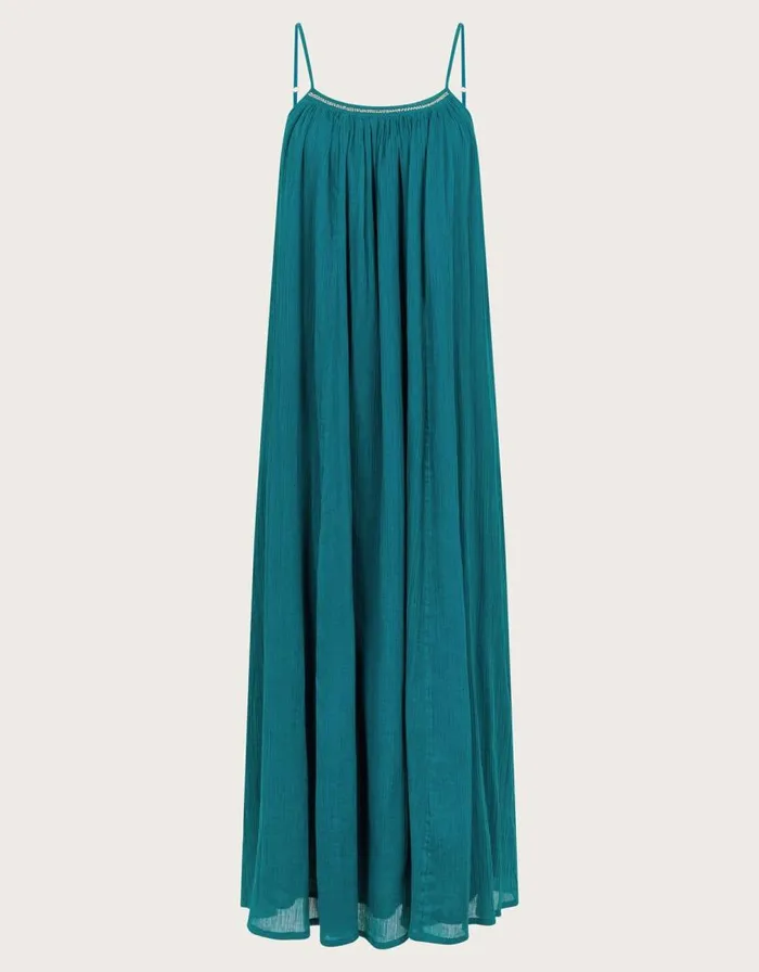 Monsoon Becky Sleeveless Beaded Midi Dress Teal Women Casualwear Monsoon Becky Sleeveless Beaded Midi Dress Teal Women Casualwear