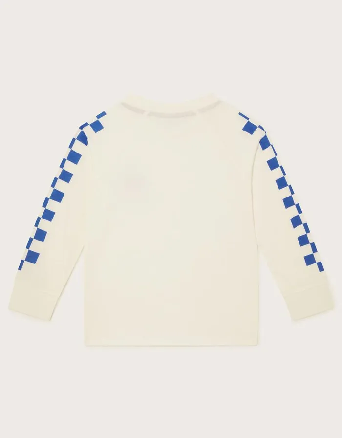 Monsoon Checkerboard Long Sleeve Skater TShirt White Children Casualwear Collection Monsoon Checkerboard Long Sleeve Skater TShirt White Children Casualwear Collection