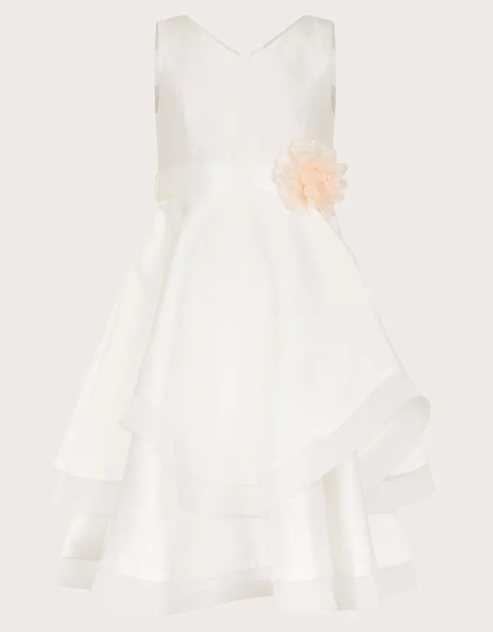 Monsoon Eleanor Duchess Twill Dress Ivory Children Dresses