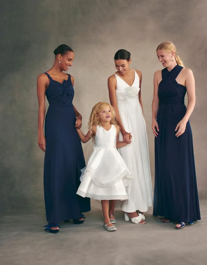 Monsoon Eleanor Duchess Twill Dress Ivory Children Dresses