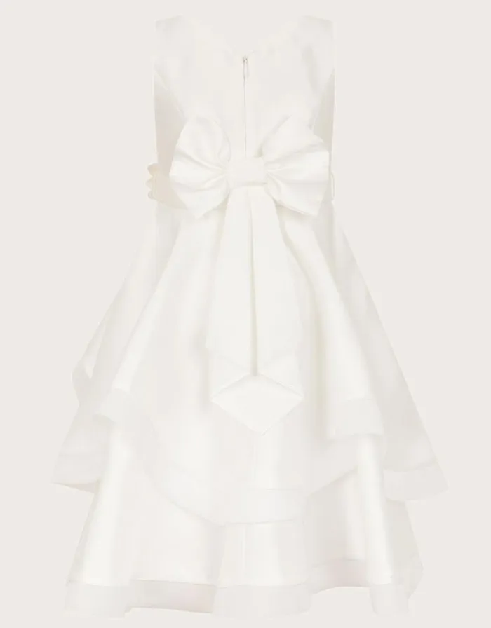 Monsoon Eleanor Duchess Twill Dress Ivory Children Dresses