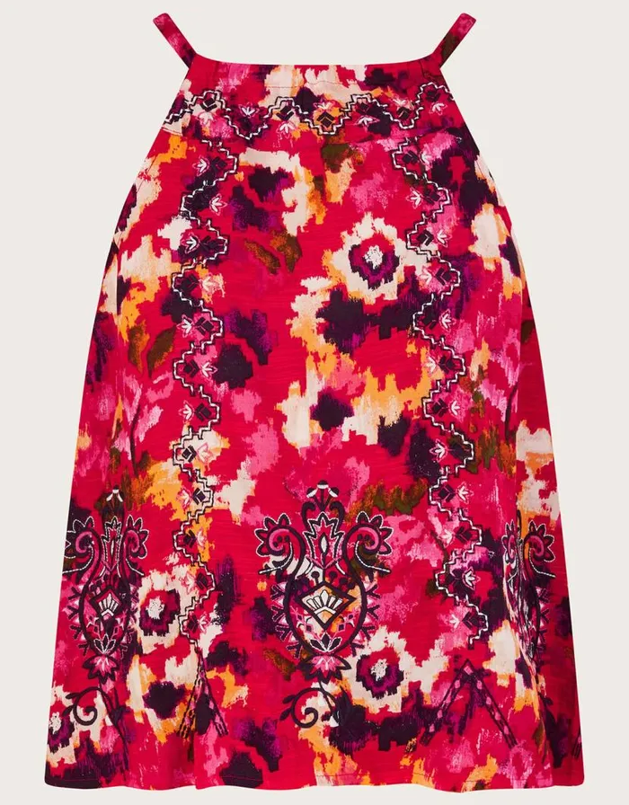 Monsoon Embroidered Floral Print Cami Top In LENZING ECOVERO Red Women Tops and Blouses Monsoon Embroidered Floral Print Cami Top In LENZING ECOVERO Red Women Tops and Blouses