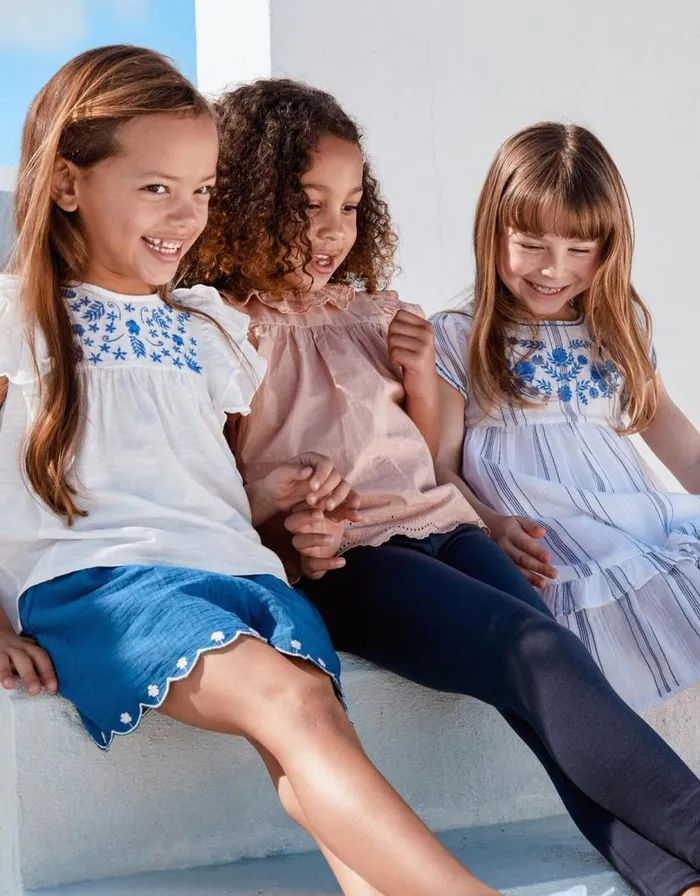 Monsoon Floral Embroidered Stripe Dress White Children Dresses Monsoon Floral Embroidered Stripe Dress White Children Dresses