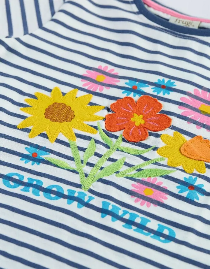 Monsoon Frugi Embroidered Stripe TShirt Blue Children Tops and Tshirts Monsoon Frugi Embroidered Stripe TShirt Blue Children Tops and Tshirts