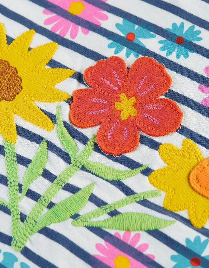 Monsoon Frugi Embroidered Stripe TShirt Blue Children Tops and Tshirts Monsoon Frugi Embroidered Stripe TShirt Blue Children Tops and Tshirts