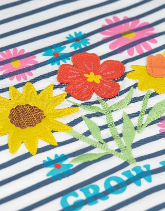 Monsoon Frugi Embroidered Stripe TShirt Blue Children Tops and Tshirts Monsoon Frugi Embroidered Stripe TShirt Blue Children Tops and Tshirts