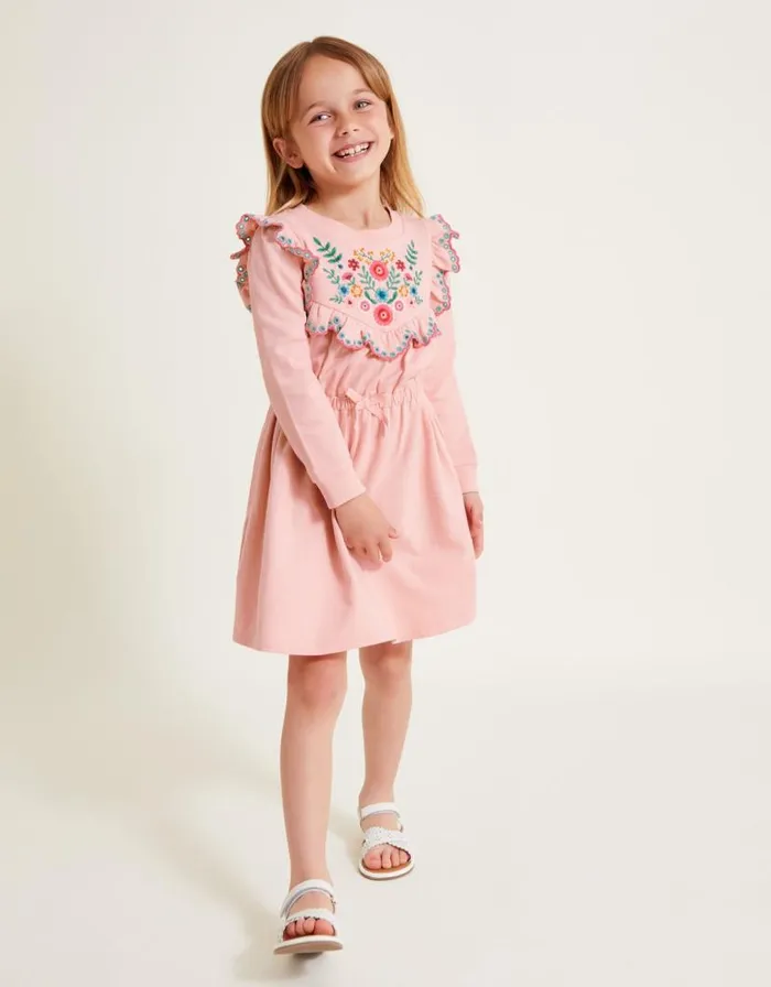 Monsoon Heritage Sweater Dress Pink Children Dresses