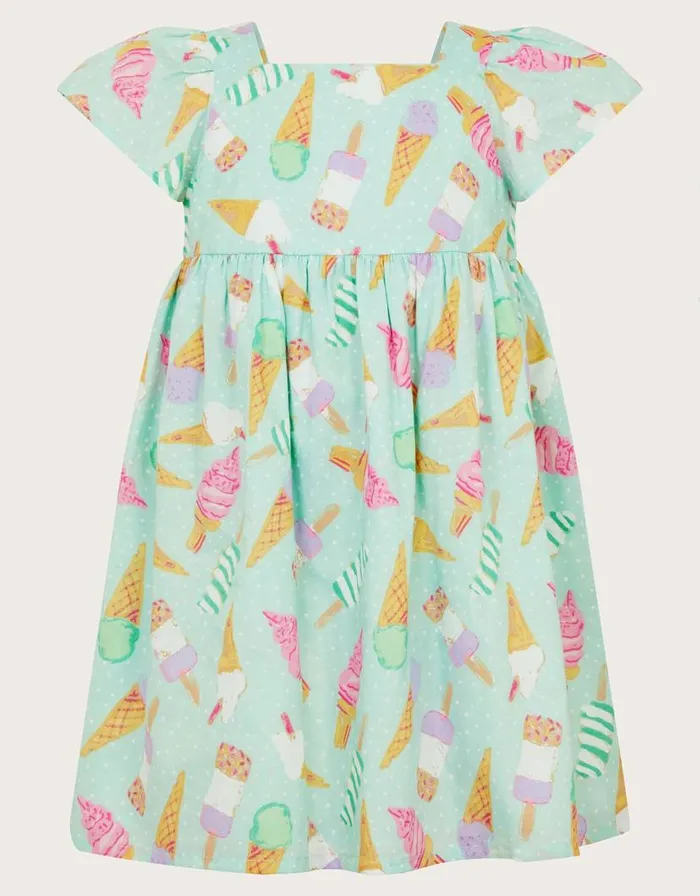 Monsoon Ice Cream Dress Blue Children Dresses