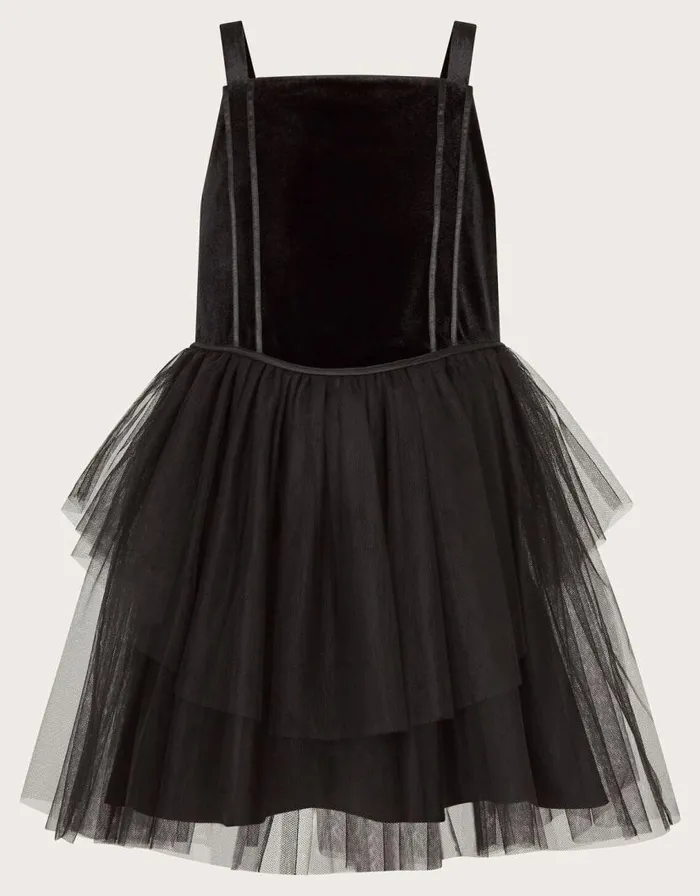Monsoon Isadora Tulle Dress Black Children Dresses