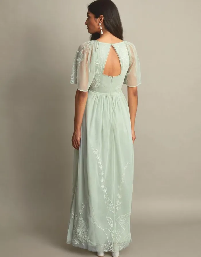 Monsoon Kacia Embroidered Maxi Dress Green Women Occasionwear Monsoon Kacia Embroidered Maxi Dress Green Women Occasionwear