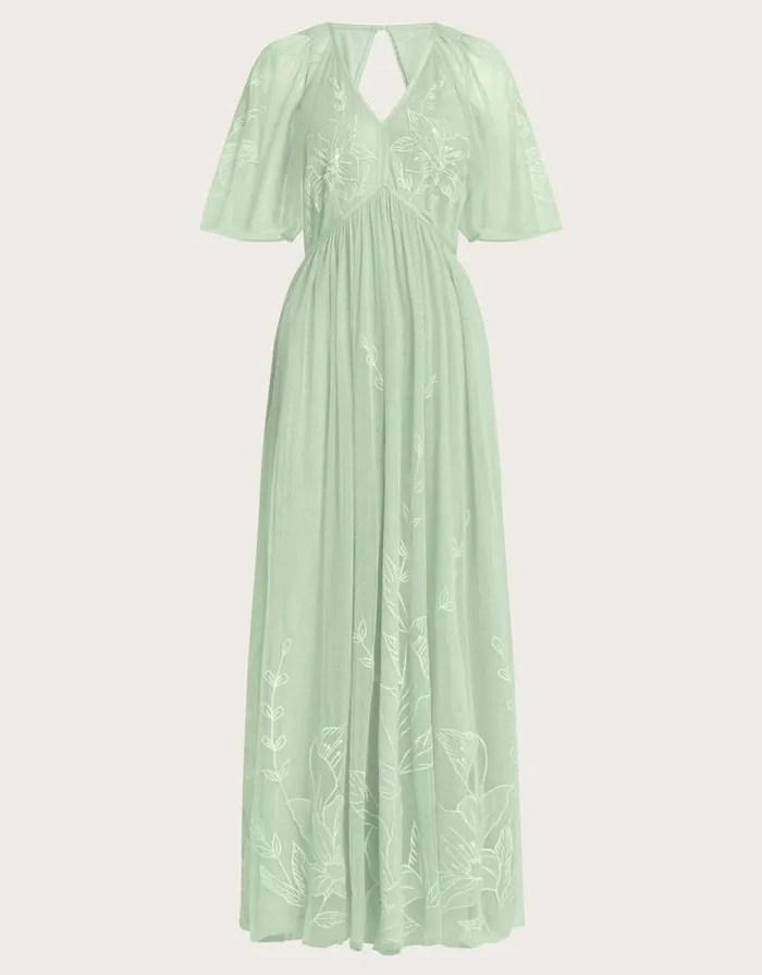 Monsoon Kacia Embroidered Maxi Dress Green Women Occasionwear Monsoon Kacia Embroidered Maxi Dress Green Women Occasionwear