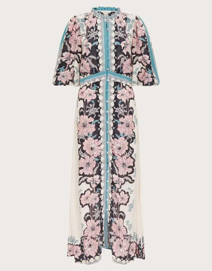 Monsoon Katrina Floral Midi Shirt Dress Ivory Women Day Dresses Monsoon Katrina Floral Midi Shirt Dress Ivory Women Day Dresses