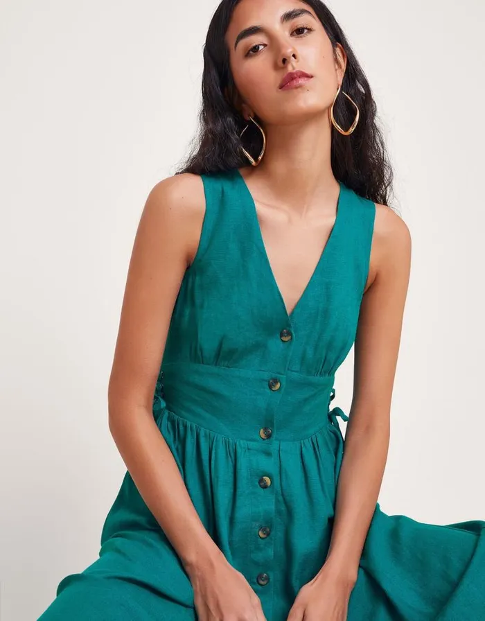 Monsoon Kaya ButtonThrough Dress Teal Women Casualwear Monsoon Kaya ButtonThrough Dress Teal Women Casualwear
